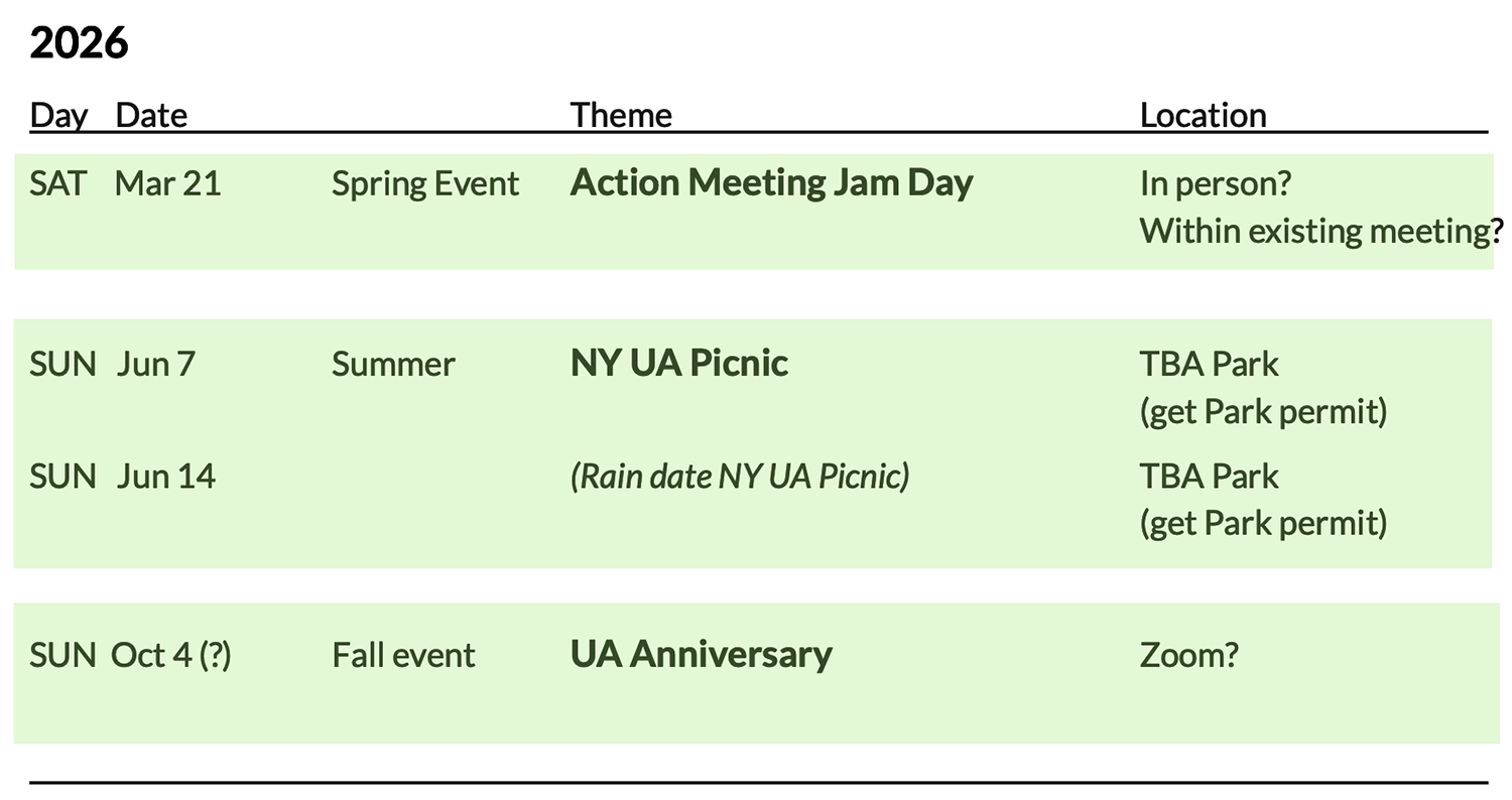 Event calendar 2026